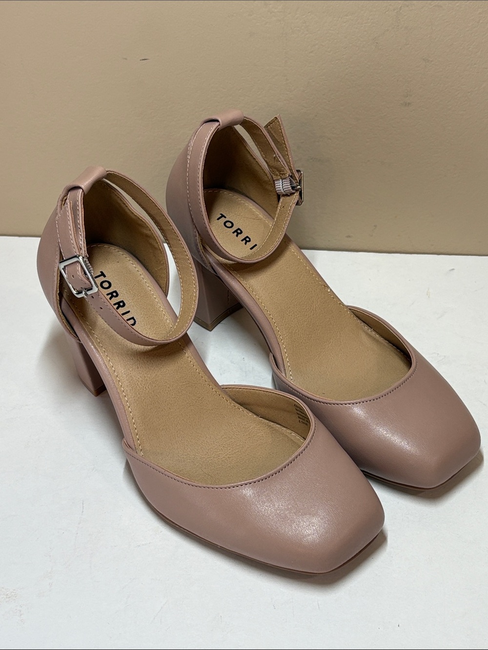 torrid Blush Ankle-Strap Block Heel Pumps, 8.5WW